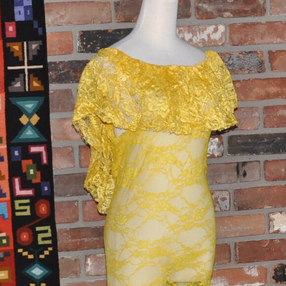 Sheer Lace Stretch Ruffle Open Back Bodycon Dress Clubwear Long Train Gown Party - Picture 10 of 12